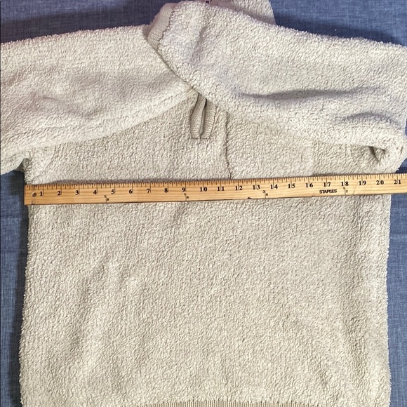 Knox Rose Sherpa Fleece Pullover Cream Quarter Zip Sweatshirt Women’s Small Cozy - Picture 8 of 11